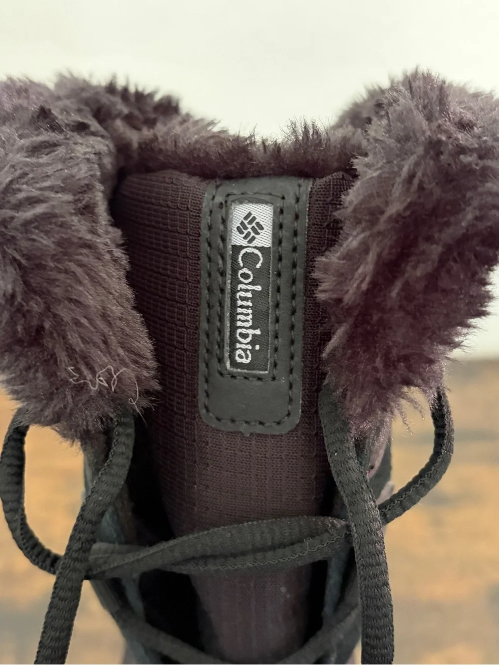 Columbia Women's Black Suede Faux-Fur Lace-Up Winter Boots
